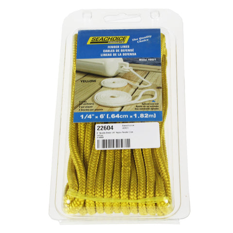 Seachoice 6' Double Braid 1/4" Nylon Fender Line