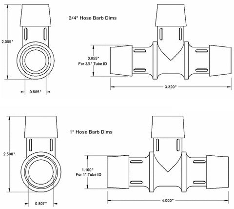 WakeMAKERS Hose Barb Tee Fitting