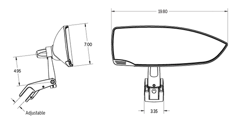 Roswell Windshield Mirror / Mount Combo